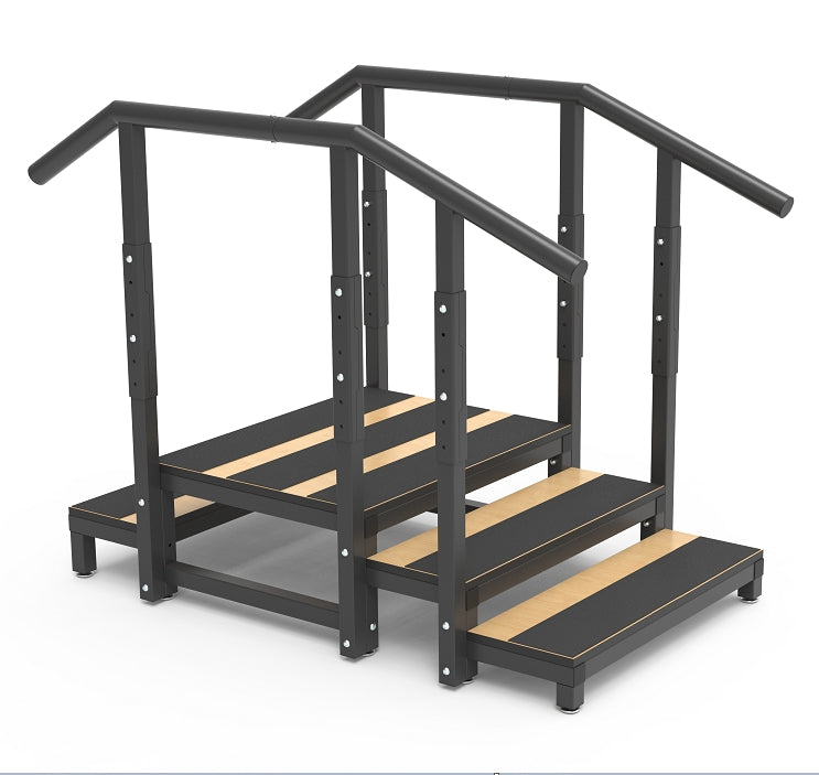 Adjustable Two-Sided High Low Rehabilitation Staircase (Black)