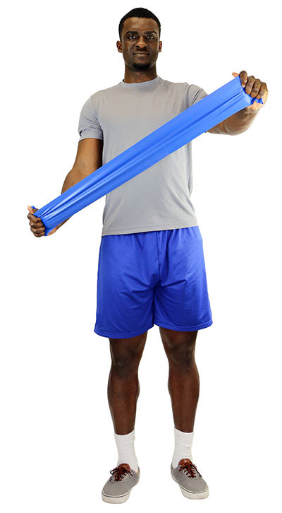 CanDo Low Powder Exercise Band - 50 yard roll - Blue - heavy