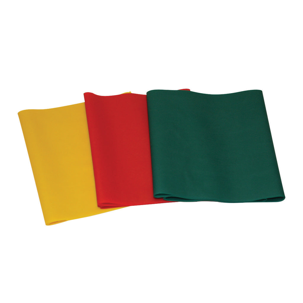 Bande d'exercice CanDo sans latex – Facile (jaune, rouge, vert)