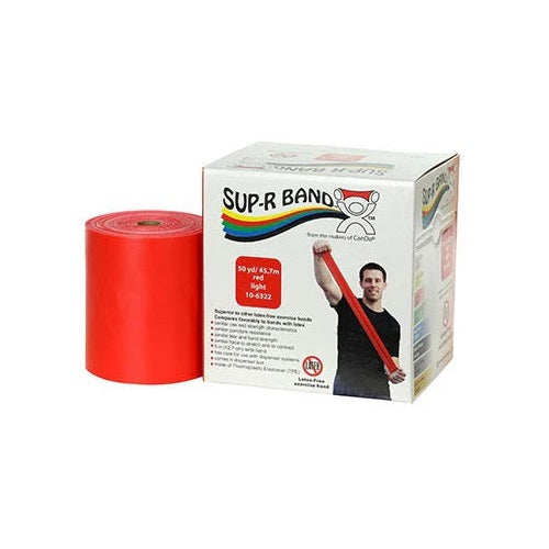 Sup-R Band Latex Free Exercise Band RED, Medium resistance