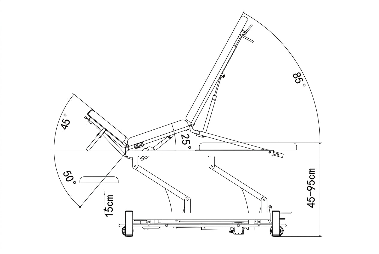 MOWE Safari 5 Section Electric Treatment Table with postural drainage