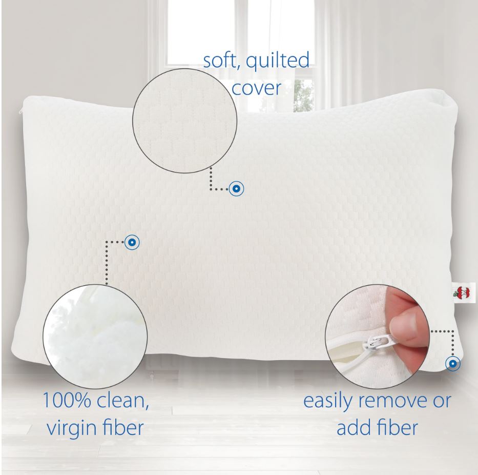 MediSports Adjustable-Loft Fiber Comfort Pillow