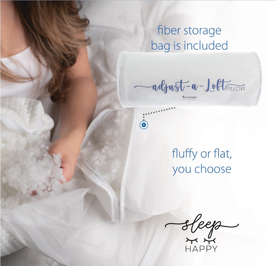 Oreiller confort en fibre à volume réglable