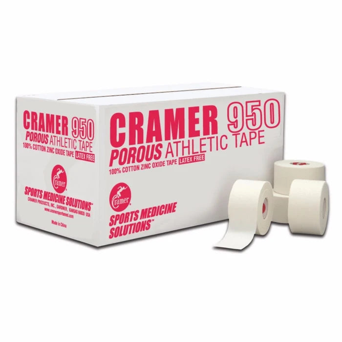 CRAMER 950 ATHLETIC TAPE (1.5" X 15 YD, WHITE, 32 ROLL CASE)