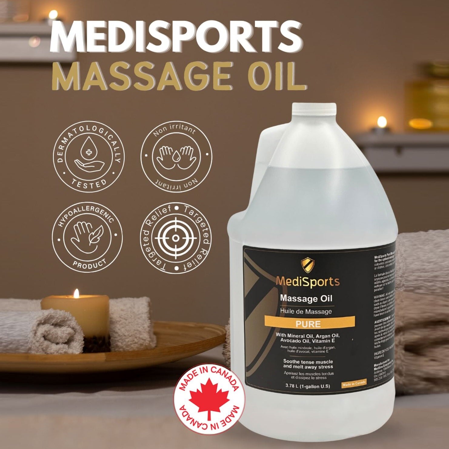 MediSports Pure Massage Oil (1 Gallon)