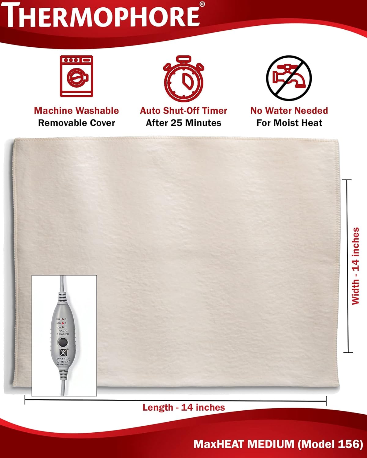 Thermophore MaxHEAT Moist Heat Pack  - Large 14 X 14