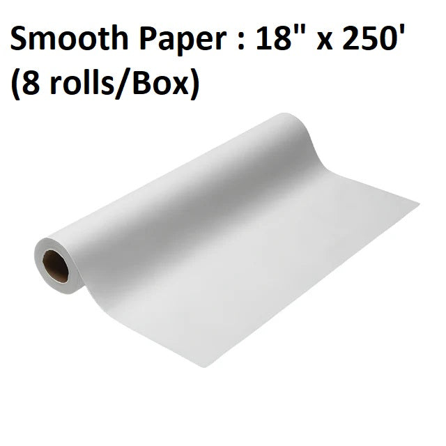 18" X 250' SMOOTH Exam Table Paper - (8 ROLLS/BOX)