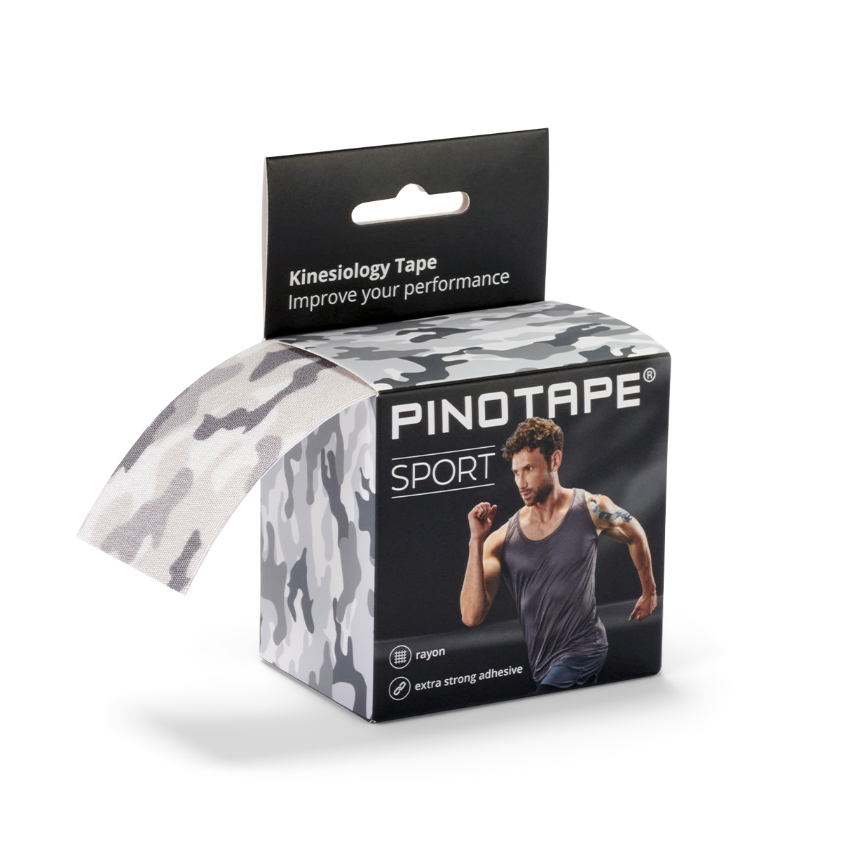 PINOTAPE Sport grey camouflage (5 m x 5 cm)