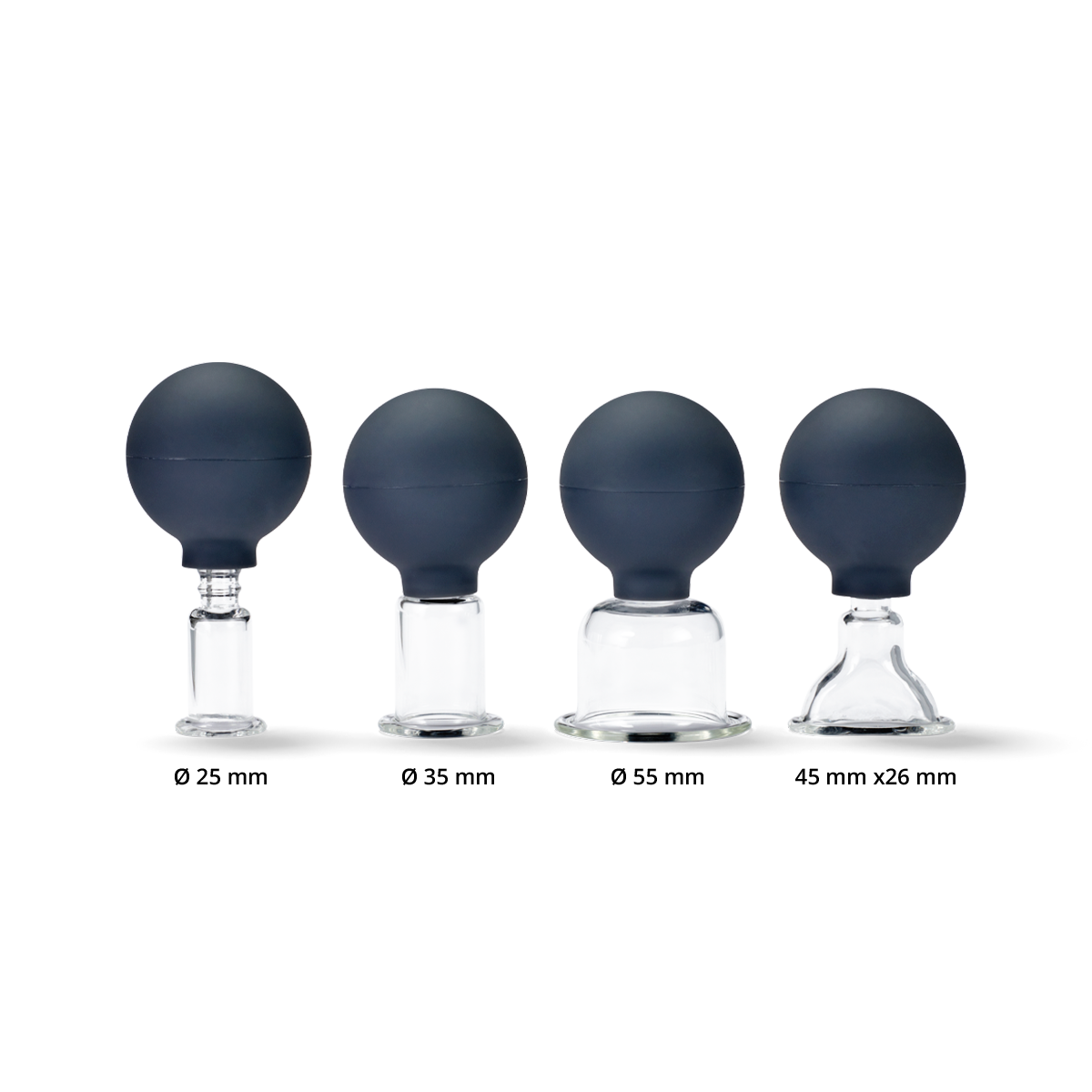 PINOFIT Massage Cups made of glass set (4 pieces)