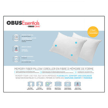 Obusfoam Fiber Filled Pillow - 2 Pack