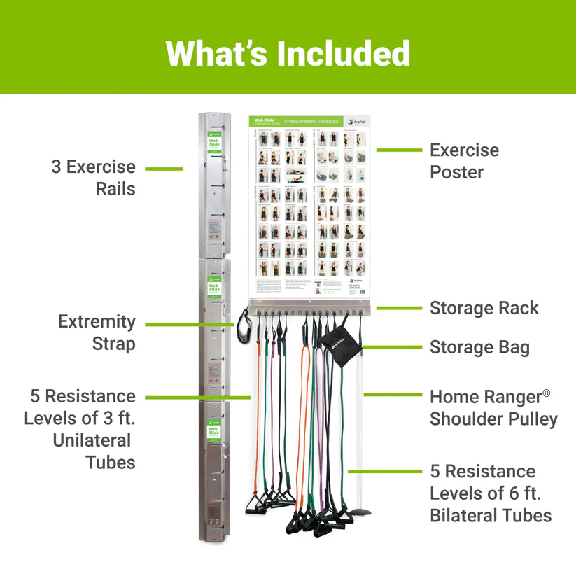 Web-Slide Exercise Rail, Stainless Steel, 3 Rails, 28