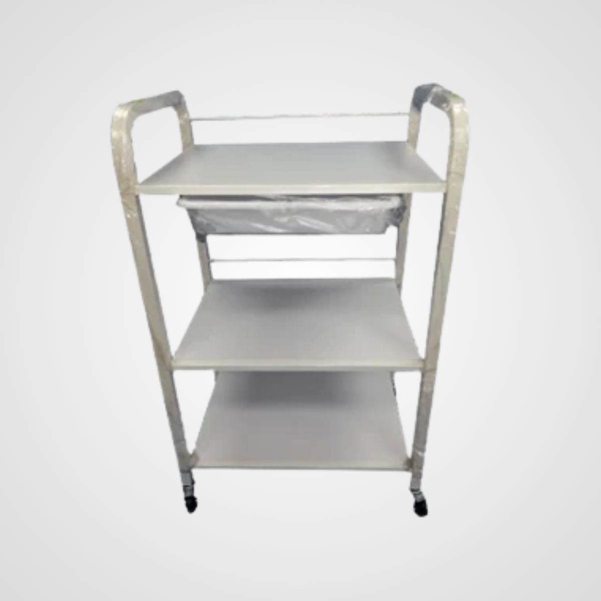 Chariot utilitaire en métal à 3 tablettes avec tiroir
