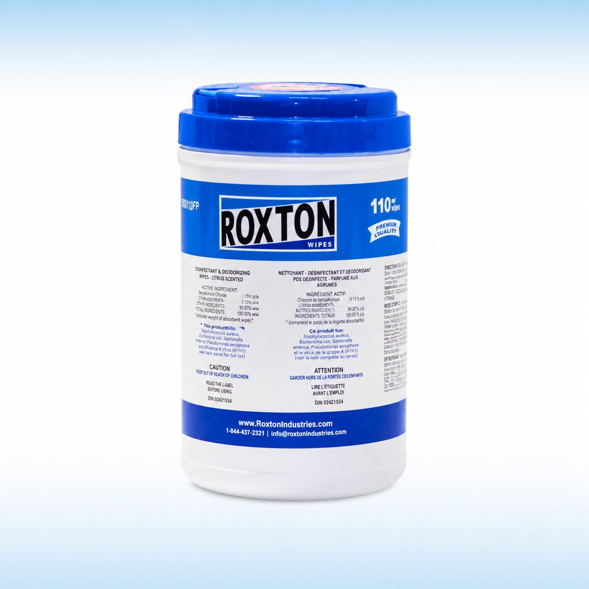 Roxton Embossed Disinfectant Wipes Canister – 200 ct