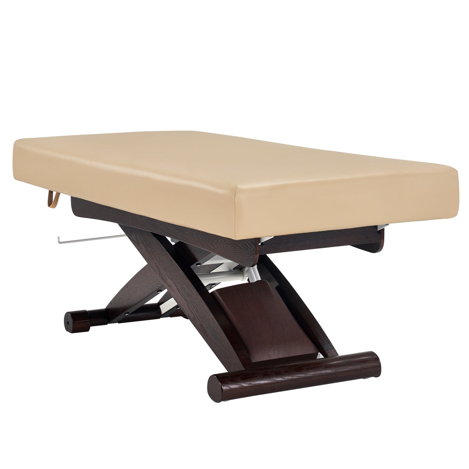 Flat Electric Luxury Spa Table  - Black upholstery and Walnut frame