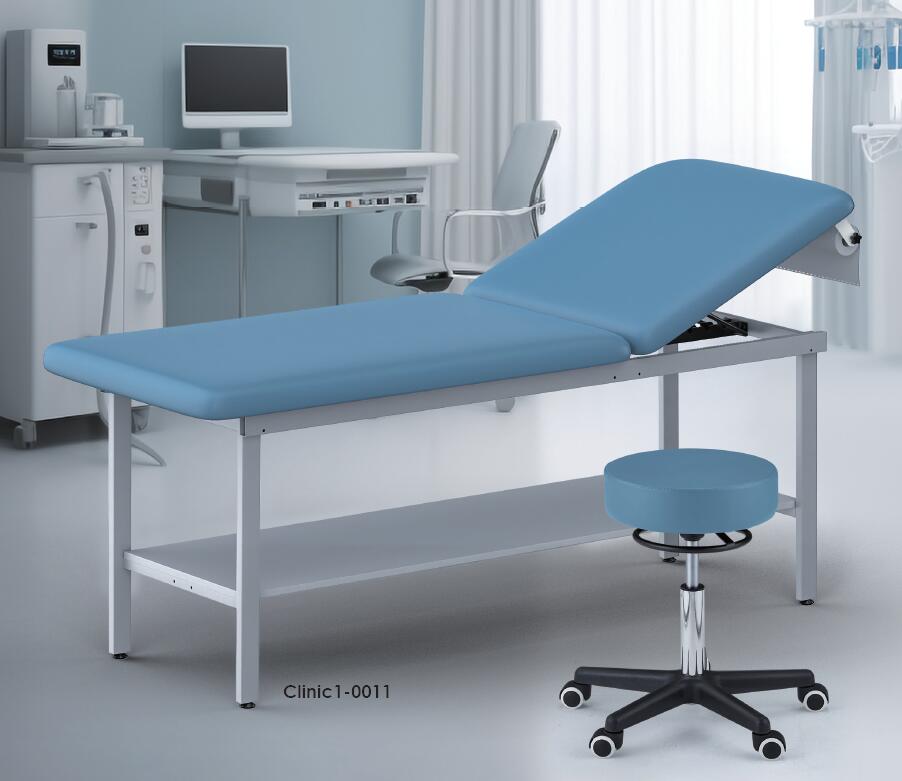 MediSports Alpha Treatment Table with Shelf and Black Upholstery