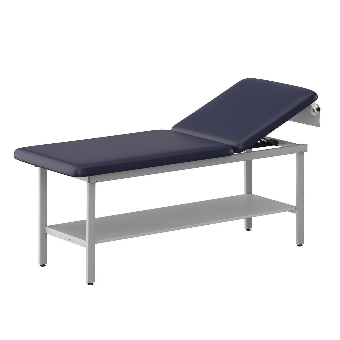 MediSports Alpha Treatment Table with Shelf and Black Upholstery