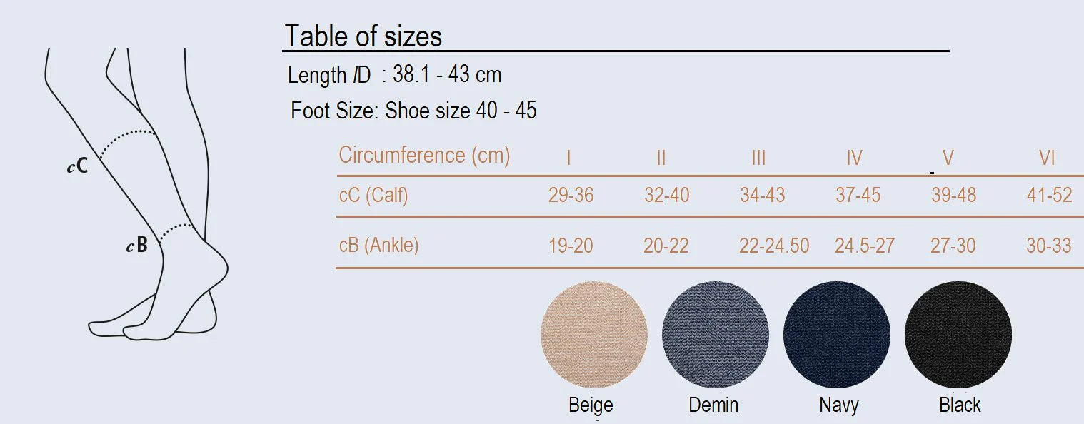 Memory men - Compression médicale (20-30+ mmHg) - Bleu Marine