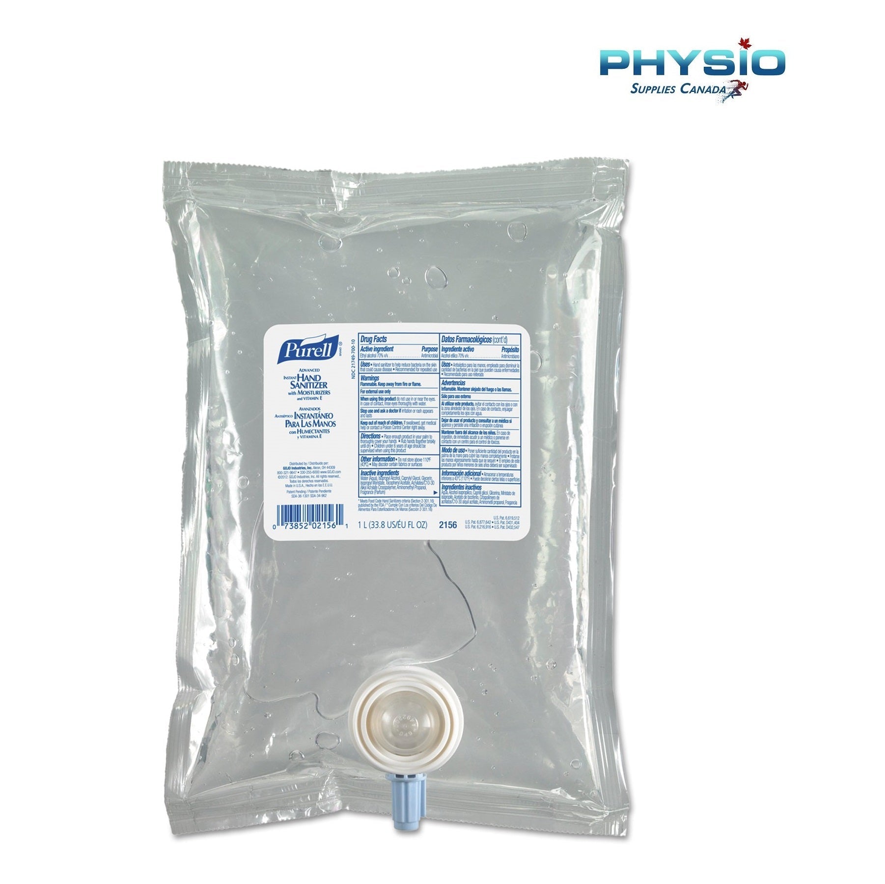 PURELL Advanced Hand Sanitizer Gel 1000 mL Refill - physio supplies canada