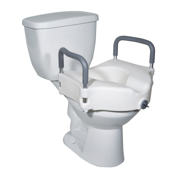 Raised Toilet Seat with Tool-free Removable Arms - physio supplies canada