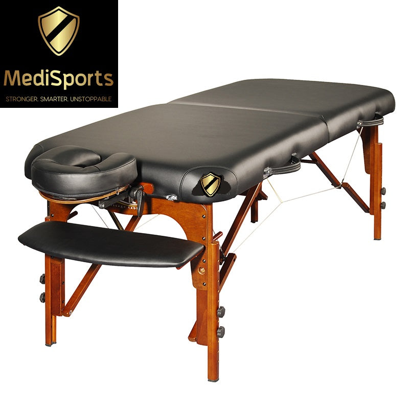MediSports Portable Massage Table (Black) - physio supplies canada