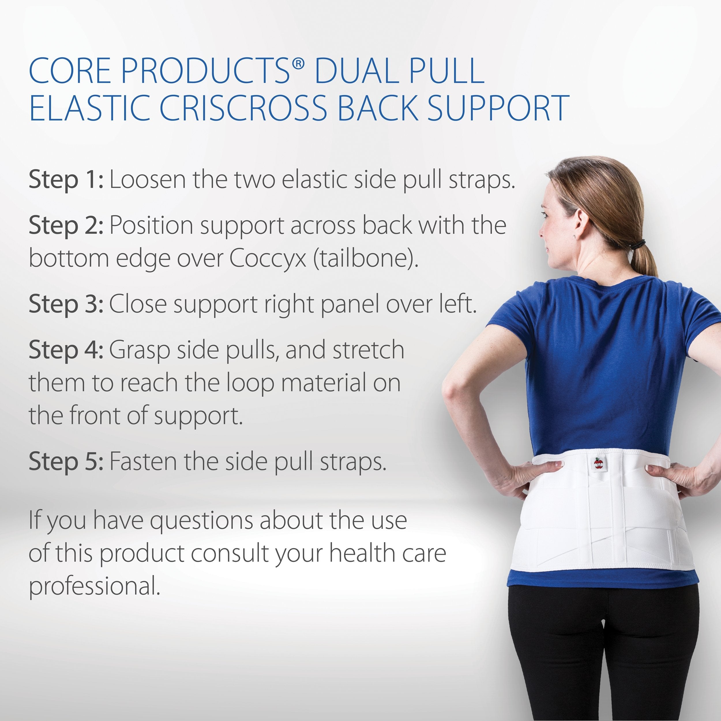 Dual Pull Elastic Crisscross Back Support - physio supplies canada