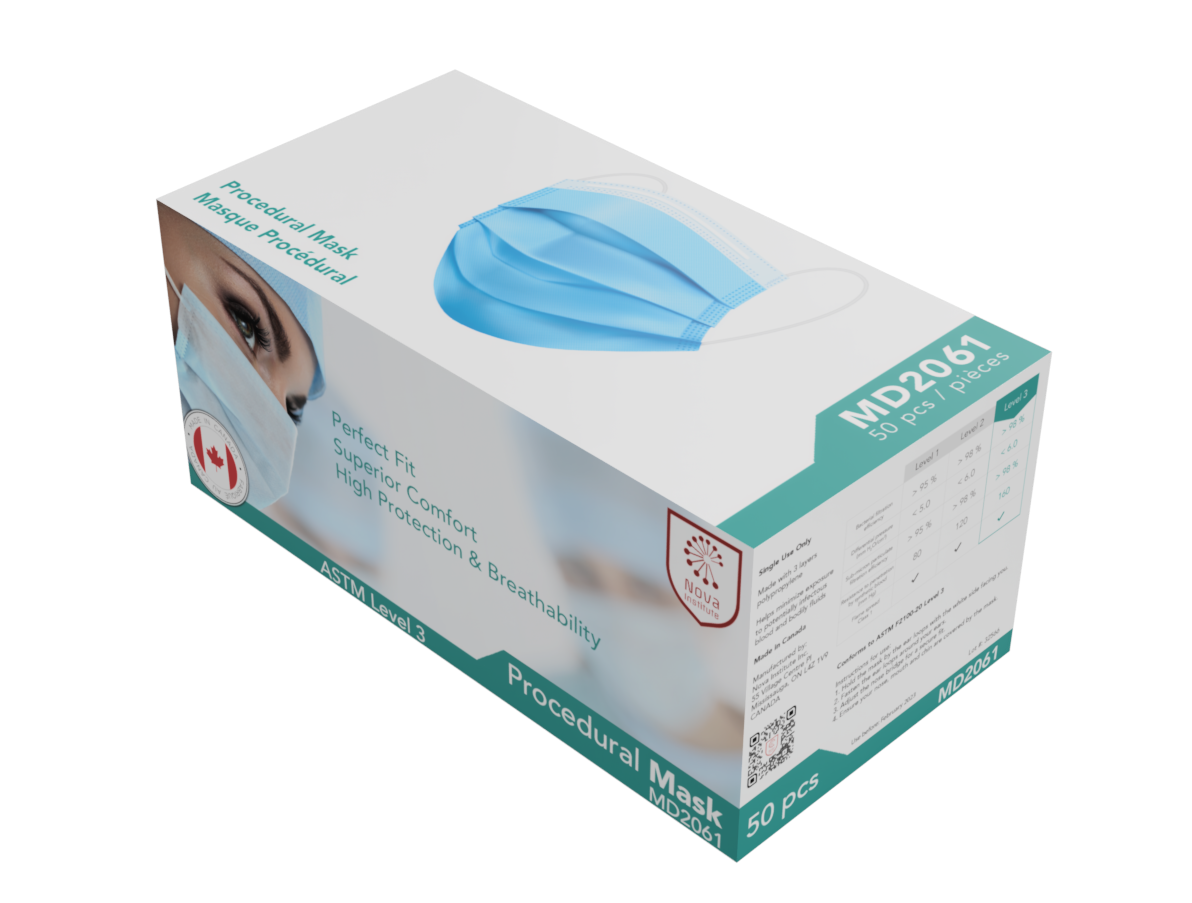 Canadian Made ASTM Level-3 Procedural Face Masks - physio supplies canada