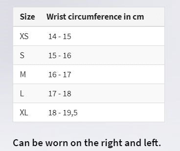 Wrist Support Size Chart for Ontario Canada